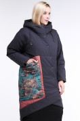 Купить Куртка зимняя женская классическая БАТАЛ темно-серого цвета 112-901_18TC, фото 3