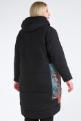 Купить Куртка зимняя женская классическая БАТАЛ черного цвета 112-901_701Ch, фото 5