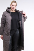 Купить Куртка зимняя женская удлиненная коричневого цвета 112-919_48K, фото 6