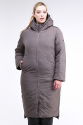 Купить Куртка зимняя женская удлиненная коричневого цвета 112-919_48K, фото 2