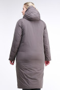 Купить Куртка зимняя женская удлиненная коричневого цвета 112-919_48K, фото 4