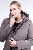 Купить Куртка зимняя женская удлиненная коричневого цвета 112-919_48K, фото 7