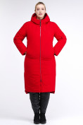 Купить Куртка зимняя женская удлиненная красного цвета 112-919_7Kr