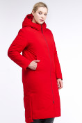 Купить Куртка зимняя женская удлиненная красного цвета 112-919_7Kr, фото 4