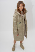 Купить Пальто утепленное женское зимние бежевого цвета 11201B, фото 12