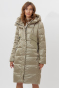 Купить Пальто утепленное женское зимние бежевого цвета 11201B, фото 14