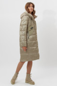 Купить Пальто утепленное женское зимние бежевого цвета 11201B, фото 2