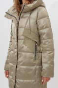 Купить Пальто утепленное женское зимние бежевого цвета 11201B, фото 16