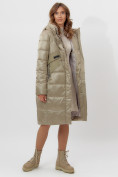 Купить Пальто утепленное женское зимние бежевого цвета 11201B, фото 5