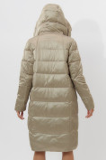 Купить Пальто утепленное женское зимние бежевого цвета 11201B, фото 9