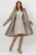 Купить Пальто утепленное женское зимние бежевого цвета 11201B, фото 10