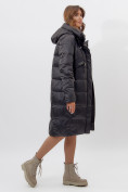 Купить Пальто утепленное женское зимние черного цвета 11201Ch, фото 11