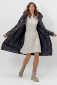Купить Пальто утепленное женское зимние черного цвета 11201Ch, фото 9