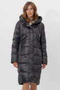 Купить Пальто утепленное женское зимние черного цвета 11201Ch, фото 4