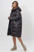 Купить Пальто утепленное женское зимние черного цвета 11201Ch, фото 10