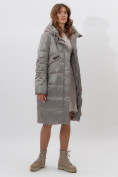 Купить Пальто утепленное женское зимние светло-серого цвета 11201SS, фото 5