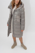 Купить Пальто утепленное женское зимние светло-серого цвета 11201SS, фото 12