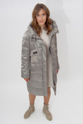 Купить Пальто утепленное женское зимние светло-серого цвета 11201SS, фото 13
