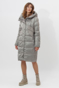 Купить Пальто утепленное женское зимние светло-серого цвета 11201SS, фото 2