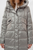 Купить Пальто утепленное женское зимние светло-серого цвета 11201SS, фото 17