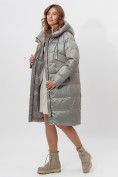 Купить Пальто утепленное женское зимние светло-серого цвета 11201SS, фото 8