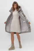 Купить Пальто утепленное женское зимние светло-серого цвета 11201SS, фото 10