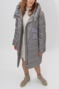 Купить Пальто утепленное женское зимние серого цвета 11201Sr, фото 11