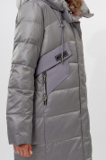 Купить Пальто утепленное женское зимние серого цвета 11201Sr, фото 17