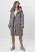 Купить Пальто утепленное женское зимние серого цвета 11201Sr, фото 3