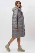 Купить Пальто утепленное женское зимние серого цвета 11201Sr, фото 4