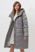 Купить Пальто утепленное женское зимние серого цвета 11201Sr, фото 5