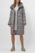 Купить Пальто утепленное женское зимние серого цвета 11201Sr, фото 9