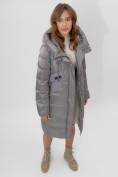 Купить Пальто утепленное женское зимние серого цвета 11201Sr, фото 10