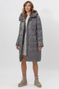 Купить Пальто утепленное женское зимние темно-серого цвета 11201TC, фото 11