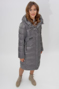 Купить Пальто утепленное женское зимние темно-серого цвета 11201TC, фото 15