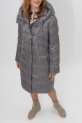 Купить Пальто утепленное женское зимние темно-серого цвета 11201TC, фото 16