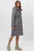 Купить Пальто утепленное женское зимние темно-серого цвета 11201TC, фото 5