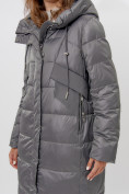 Купить Пальто утепленное женское зимние темно-серого цвета 11201TC, фото 7