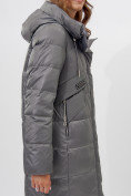 Купить Пальто утепленное женское зимние темно-серого цвета 11201TC, фото 8