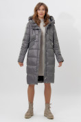Купить Пальто утепленное женское зимние темно-серого цвета 11201TC, фото 10