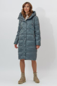 Купить Пальто утепленное женское зимние зеленого цвета 11201Z
