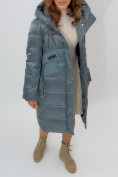 Купить Пальто утепленное женское зимние зеленого цвета 11201Z, фото 13