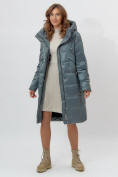 Купить Пальто утепленное женское зимние зеленого цвета 11201Z, фото 15