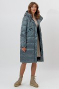 Купить Пальто утепленное женское зимние зеленого цвета 11201Z, фото 16