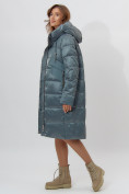 Купить Пальто утепленное женское зимние зеленого цвета 11201Z, фото 17