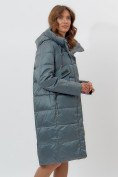 Купить Пальто утепленное женское зимние зеленого цвета 11201Z, фото 3