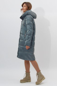 Купить Пальто утепленное женское зимние зеленого цвета 11201Z, фото 4