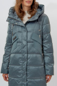 Купить Пальто утепленное женское зимние зеленого цвета 11201Z, фото 5
