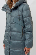 Купить Пальто утепленное женское зимние зеленого цвета 11201Z, фото 7