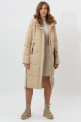 Купить Пальто утепленное женское зимние бежевого цвета 11207B